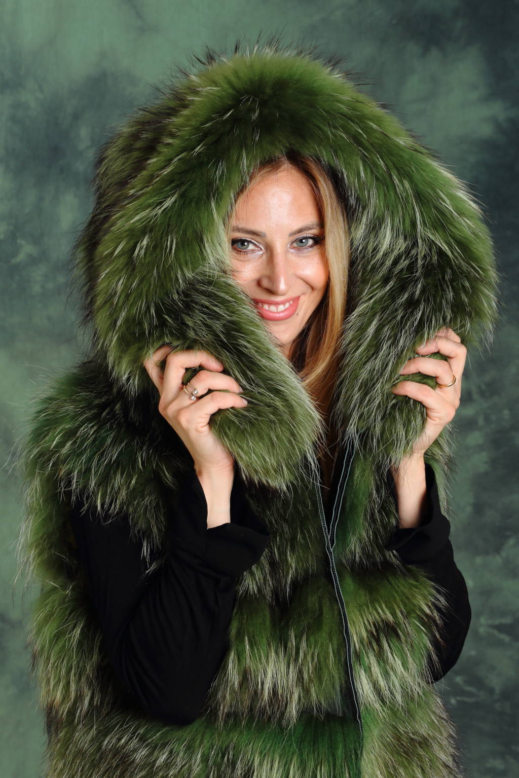 Gilet in murmasky di colore verde