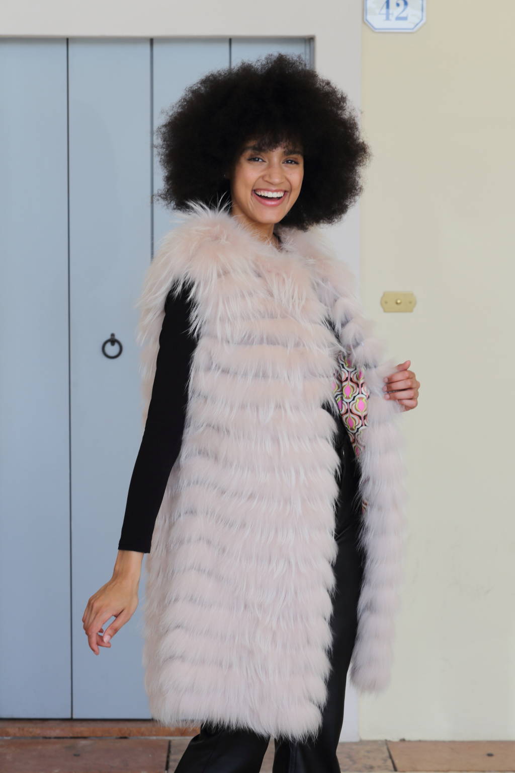 Gilet in murmasky di colore rosa pallido