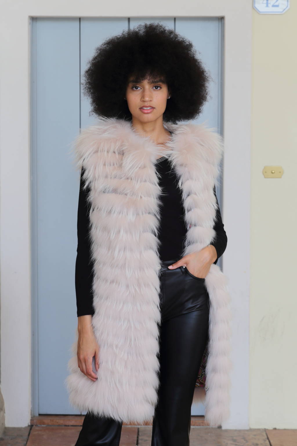 Gilet in murmasky di colore rosa pallido