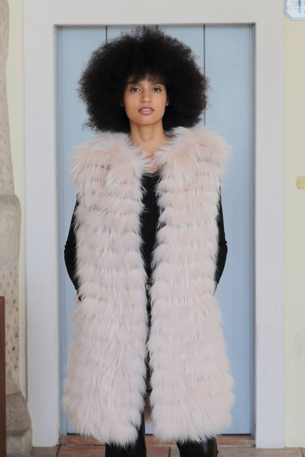 Gilet in murmasky di colore rosa pallido