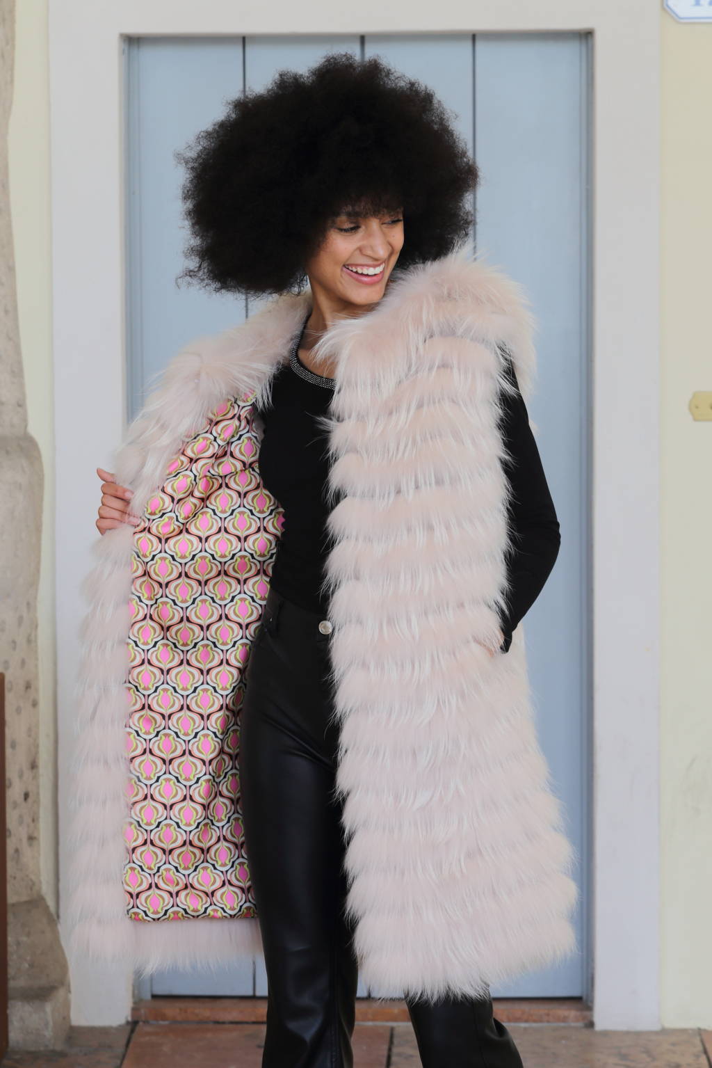 Gilet in murmasky di colore rosa pallido